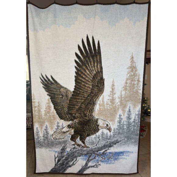 Biederlack Eagle Blanket Throw 50” x 75” Vintage Excellent Condition Made in USA - Picture 2 of 5
